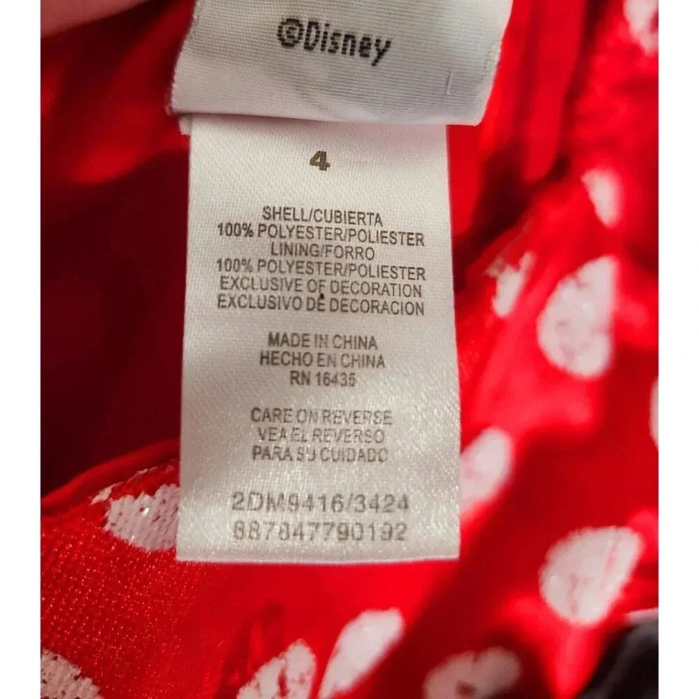 Disney Minnie Mouse Dress Sleeveless Size 4 Costume Some Flaking Of Dots - Picture 6 of 7